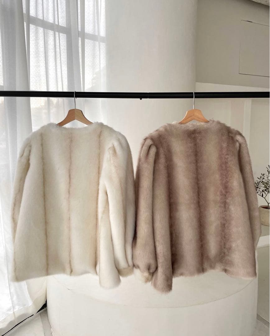 round neck eco furcoat QUNGファーコート
