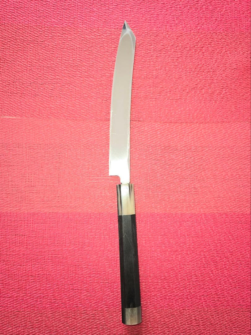 城山刃物 手元包丁(短い柳刃、片刃ペティ) 180mm