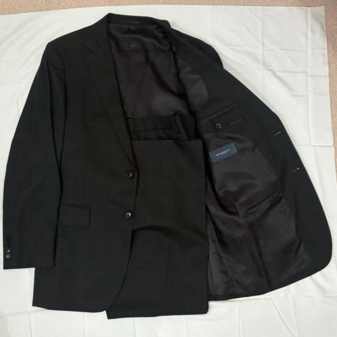 【極美品】BURBERRY（バーバリー）黒　ブラック　チェックスーツセットアップ