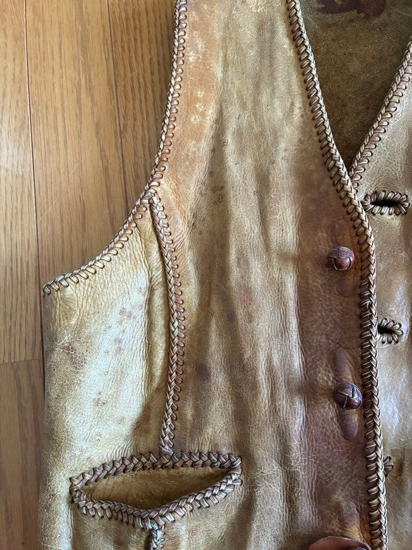 希少　70s Northbeach ノースビーチ レザーベスト　タグ欠損