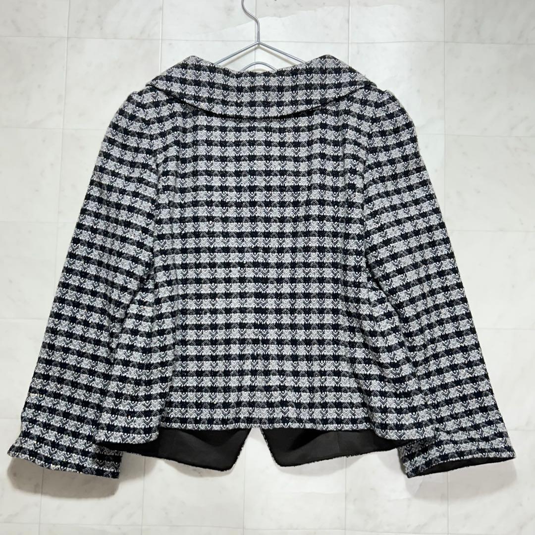ARMANI COLLEZIONI ワイドカラーラメチェックツイードジャケット
