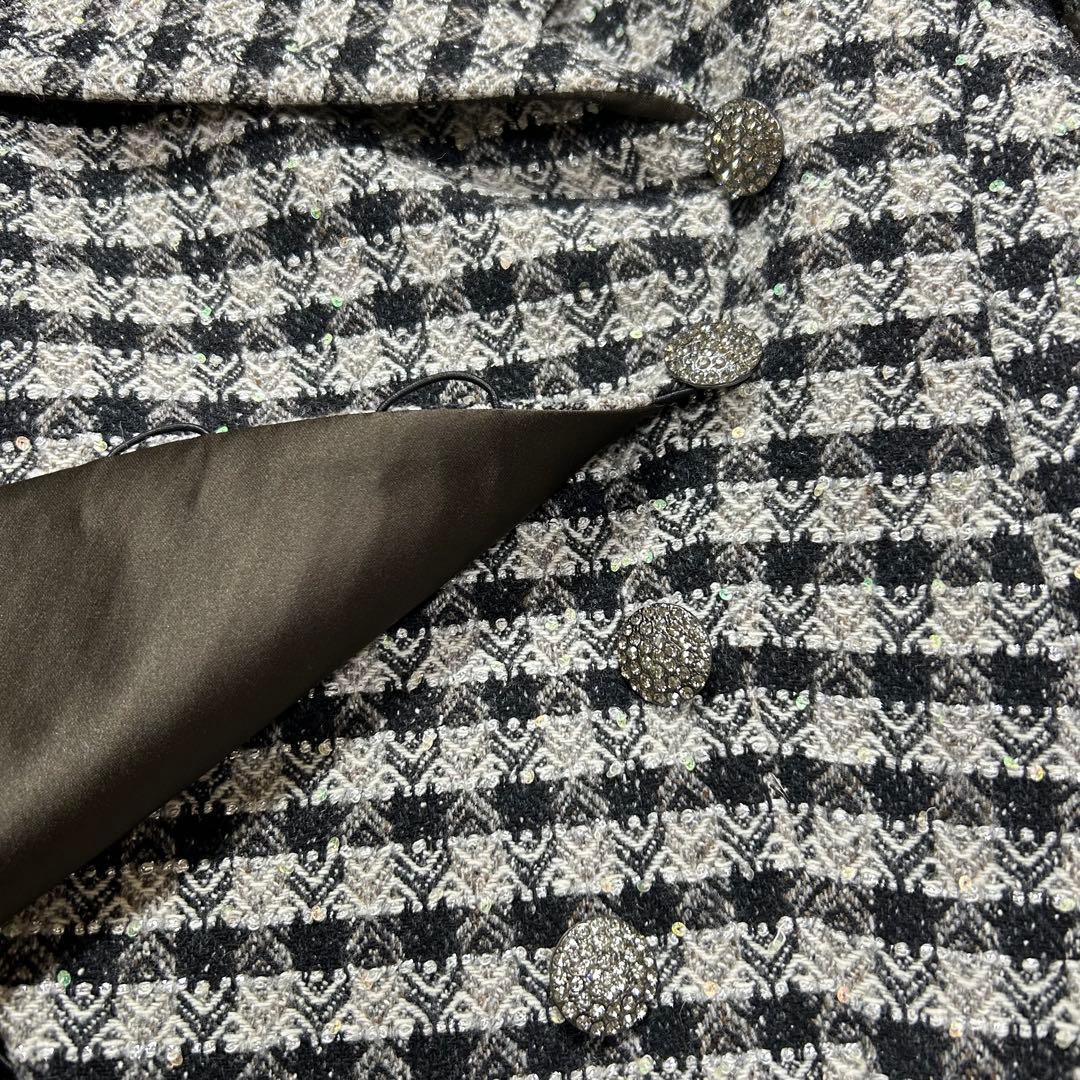 ARMANI COLLEZIONI ワイドカラーラメチェックツイードジャケット