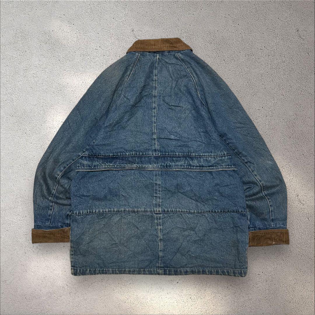 BASIC EDITIONS 90sカバーオールデニムジャケット襟コーデワーク系