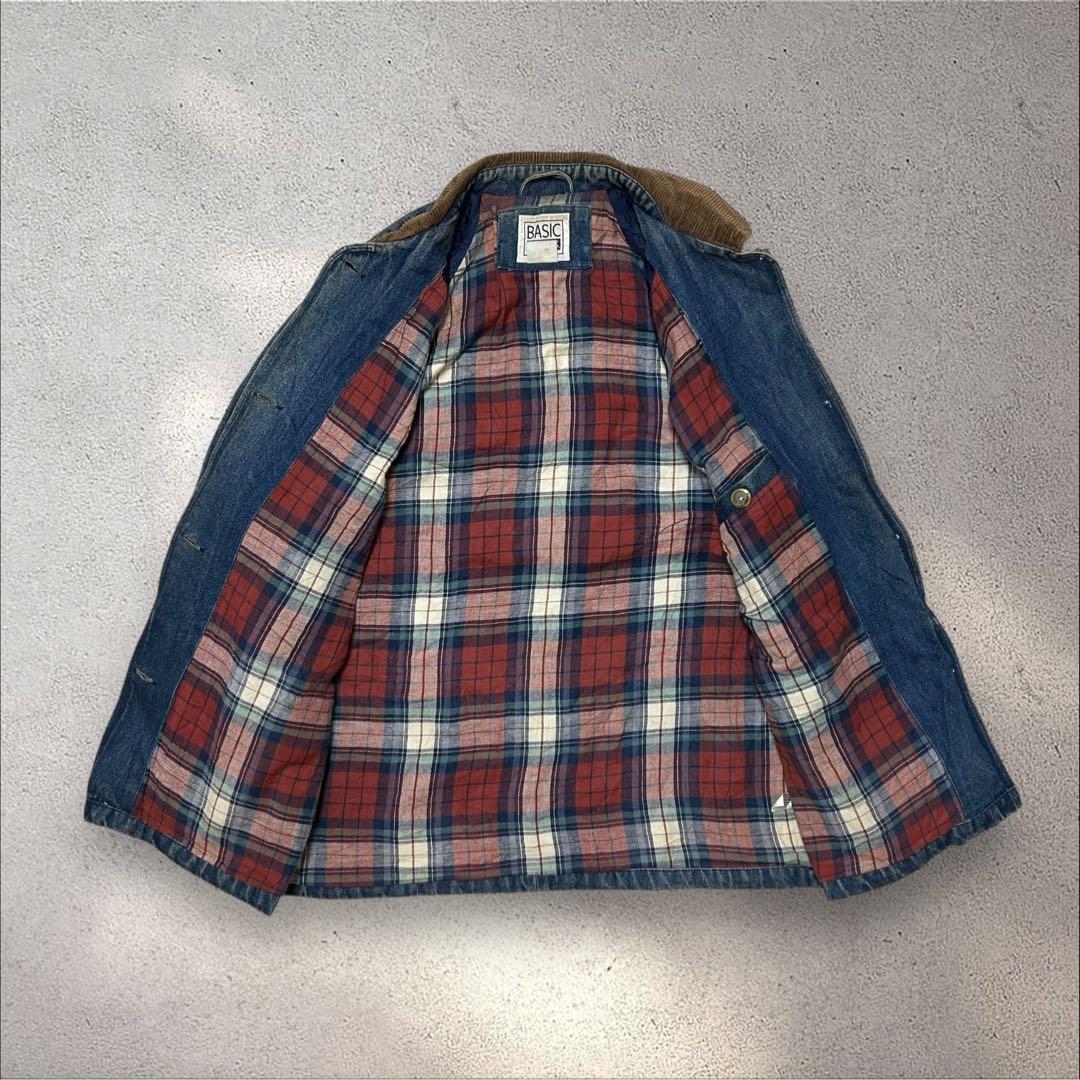 BASIC EDITIONS 90sカバーオールデニムジャケット襟コーデワーク系