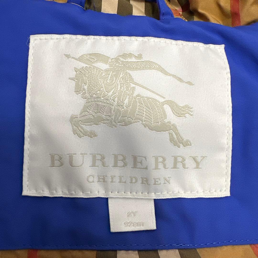 バーバリー　Burberry 青　ダウンジャケット　2歳サイズ92 キッズ