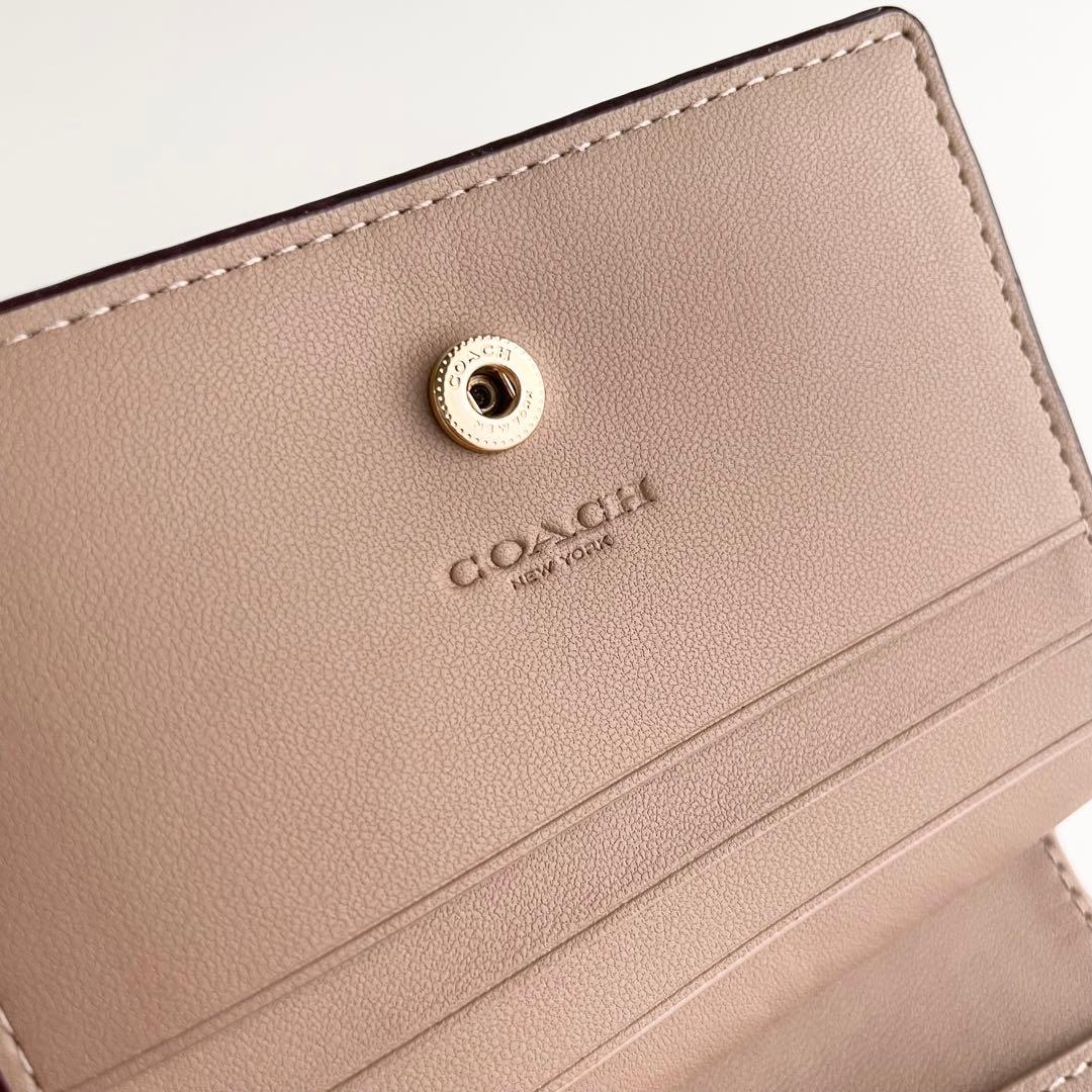 コーチ COACH 折り財布 花柄 スナップ ウォレット アイボリー