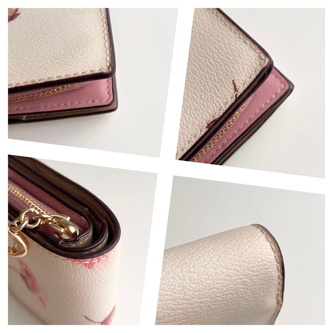 コーチ COACH 折り財布 花柄 スナップ ウォレット アイボリー