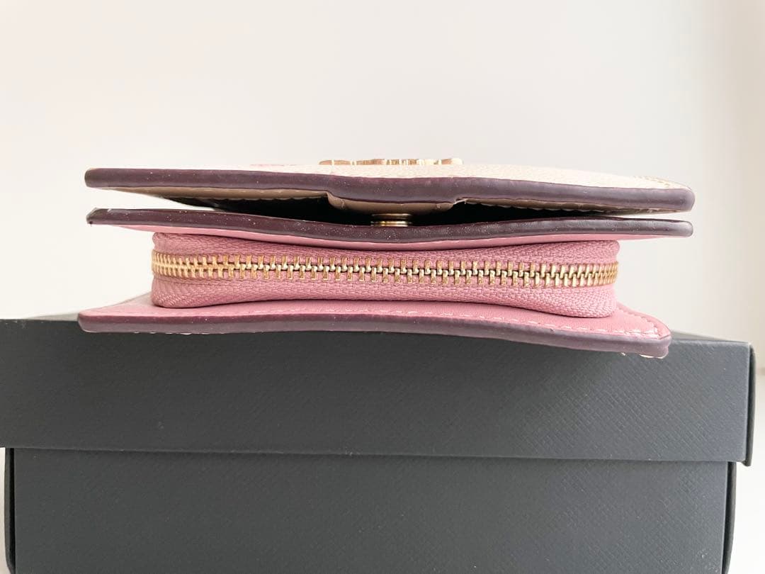 コーチ COACH 折り財布 花柄 スナップ ウォレット アイボリー