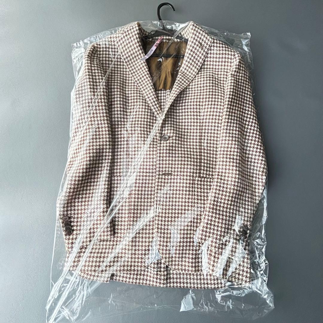 【Stile Latino ナポリ製　千鳥　ハウンドトゥースTG.44 S相当】