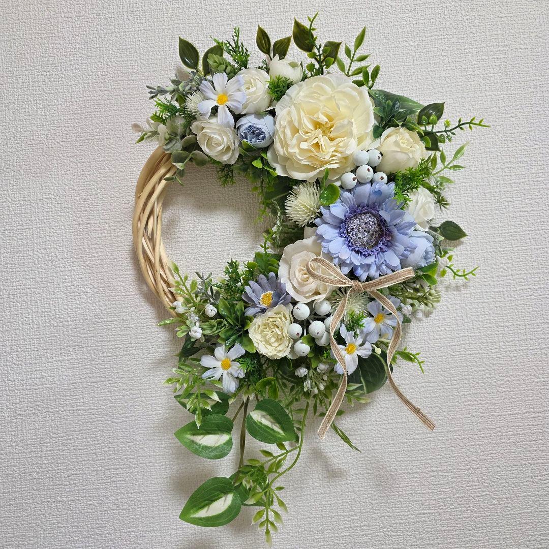 【専用】フラワーリース 風薫る10 咲き誇る花たち 玄関リース 造花