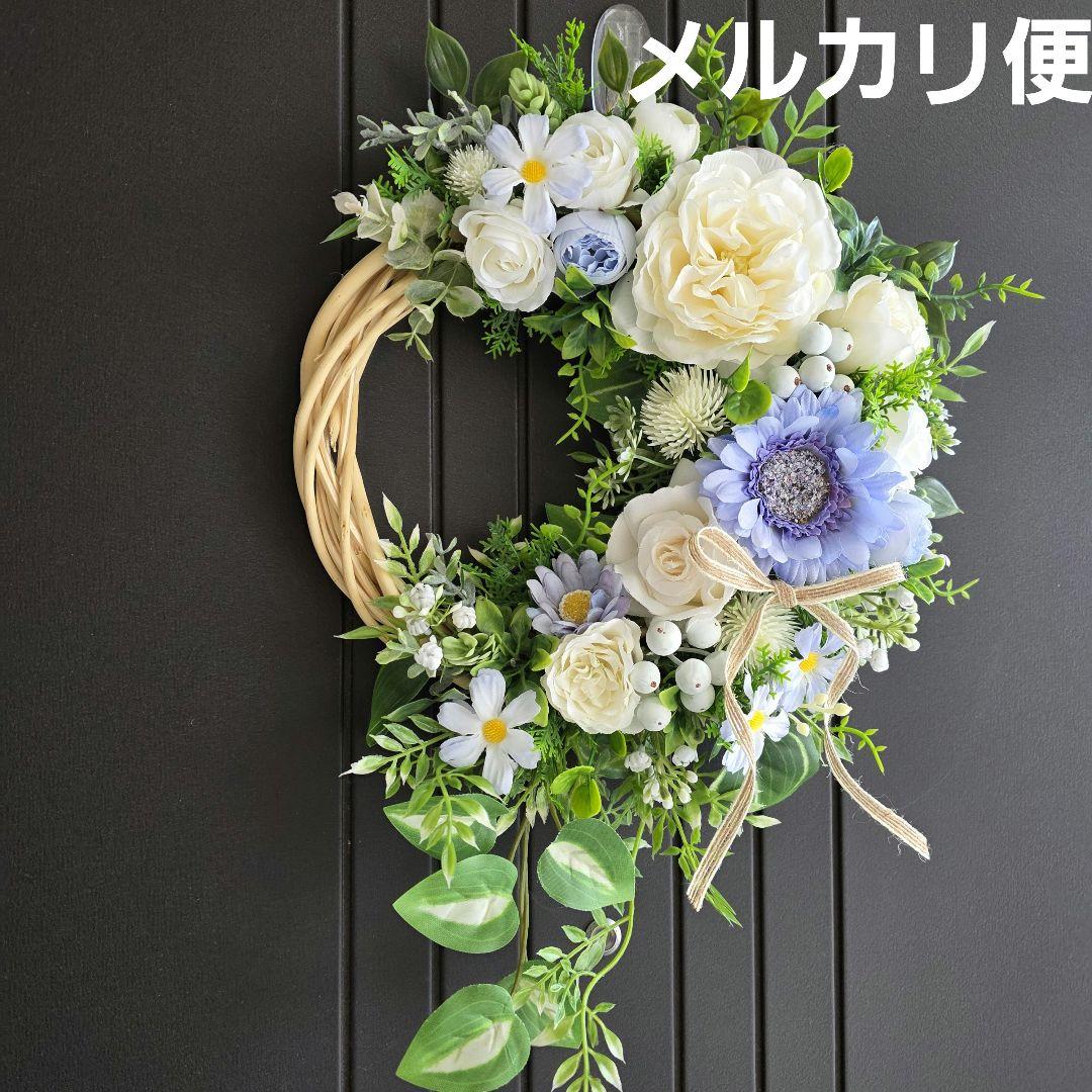 【専用】フラワーリース 風薫る10 咲き誇る花たち 玄関リース 造花