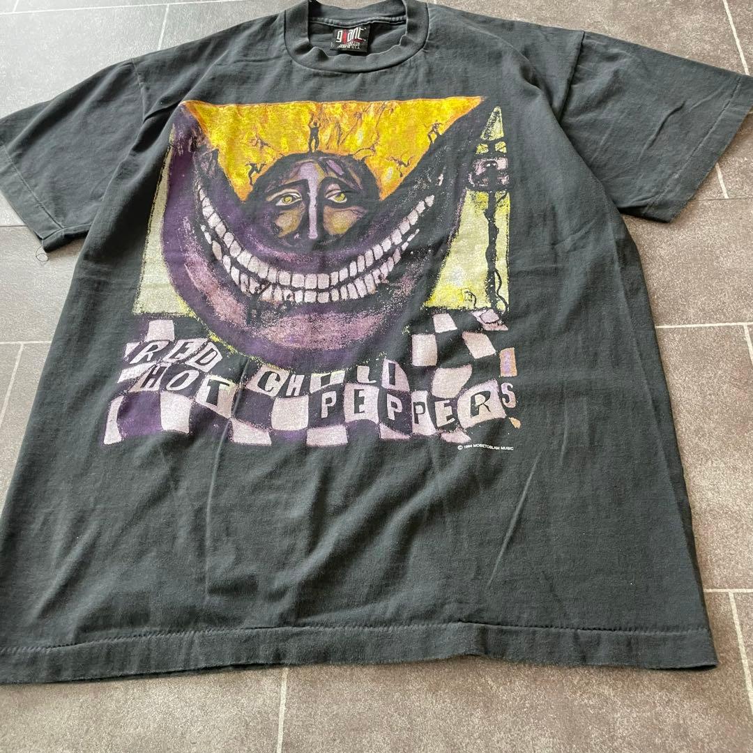 レッドホットチリペッパーズ Big smile S/S フェードTシャツ 墨黒