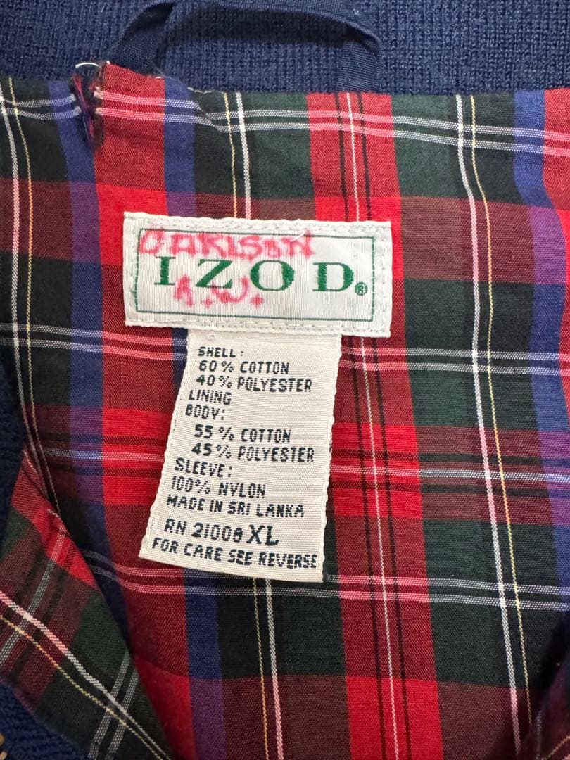 に*り様 90s IZOD ハリントンジャケット スイングトップXL ネイビー