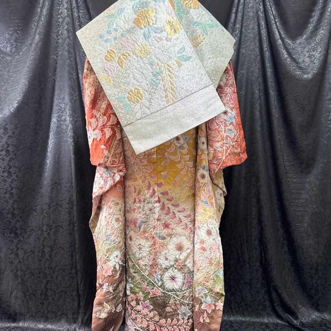 美品　辻ヶ花　辻が花　銀通し　花絞り　ぼかし　逸品　フルセット　振袖　振り袖