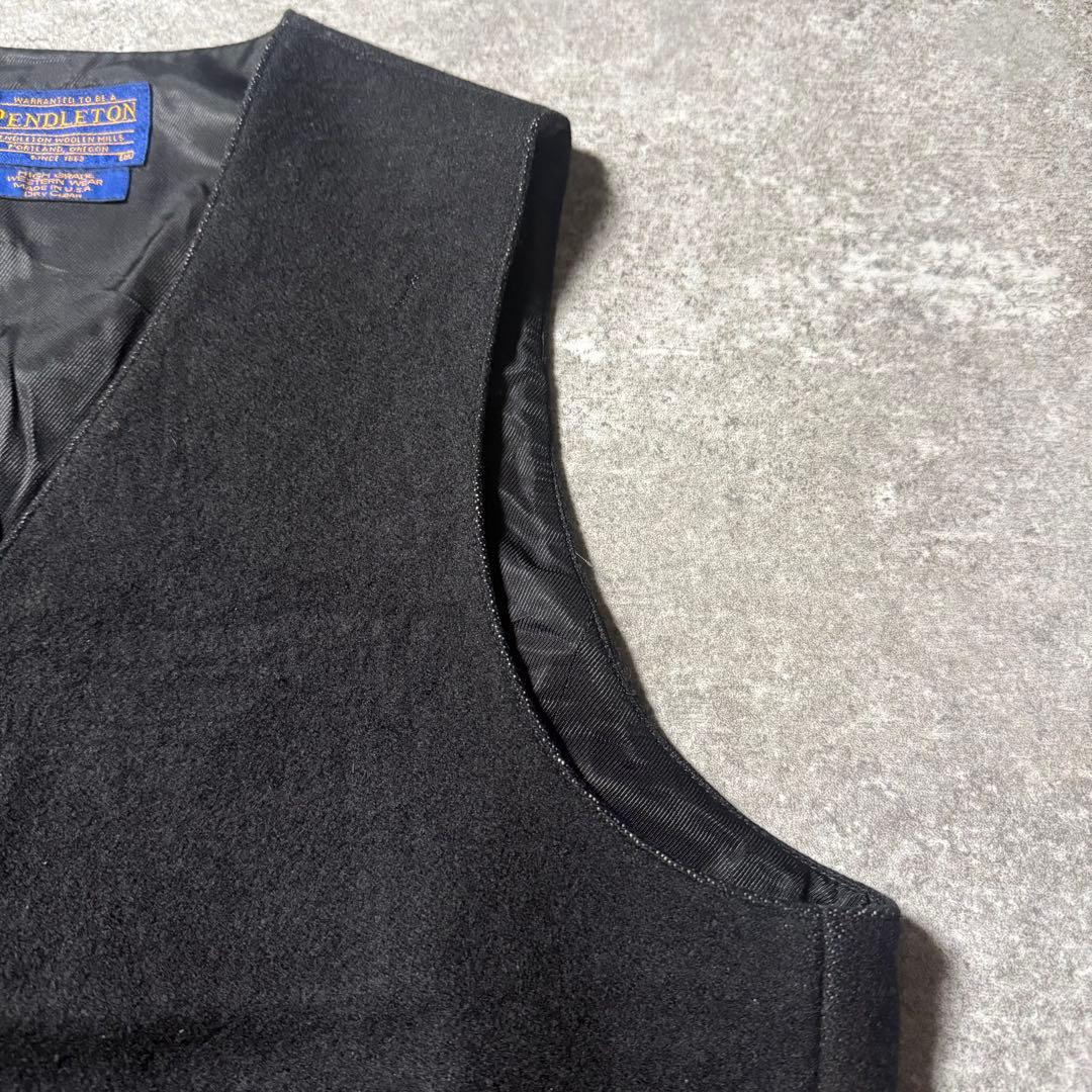 90'sPENDLETON ペンドルトン ウールベスト ネイティブ ブラック M