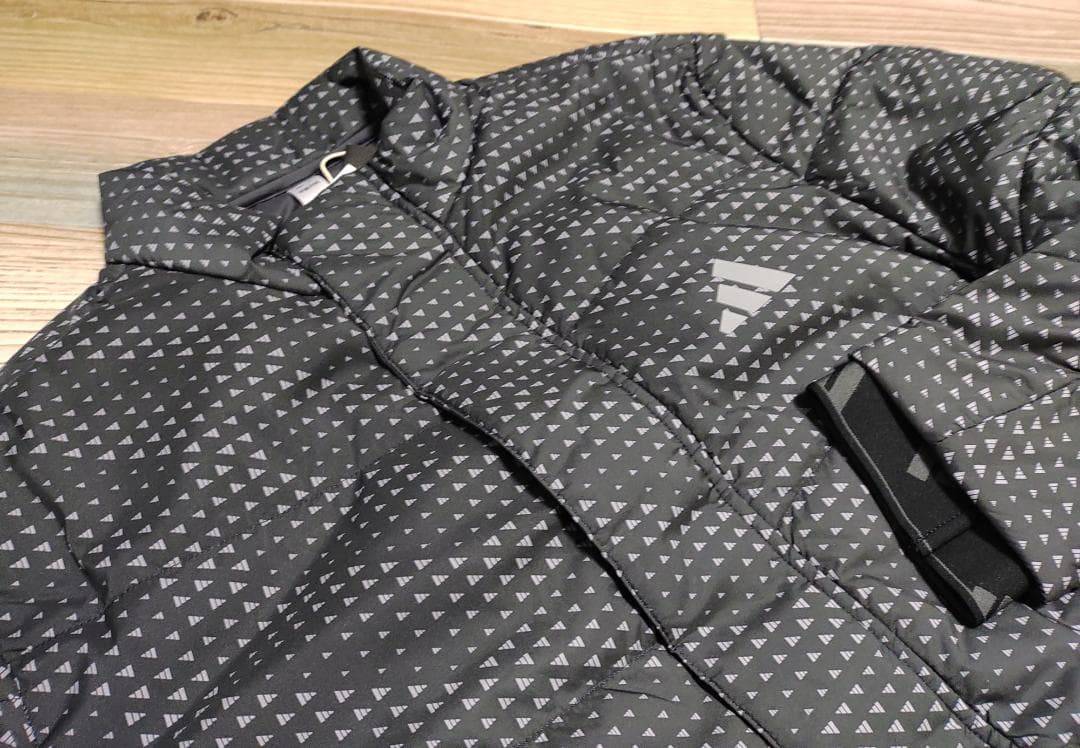 XL⛳️アディダス⭐adidas GOLF BOS総柄 保温中わたジャケット 黒