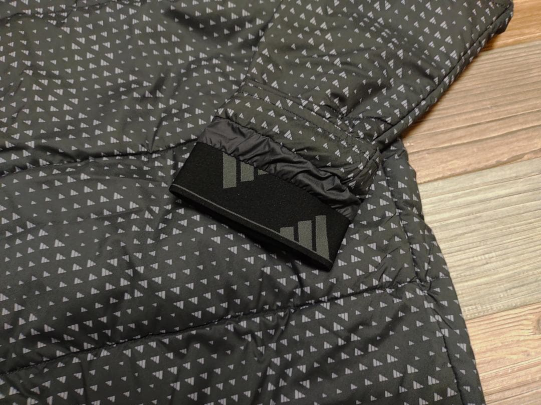 XL⛳️アディダス⭐adidas GOLF BOS総柄 保温中わたジャケット 黒