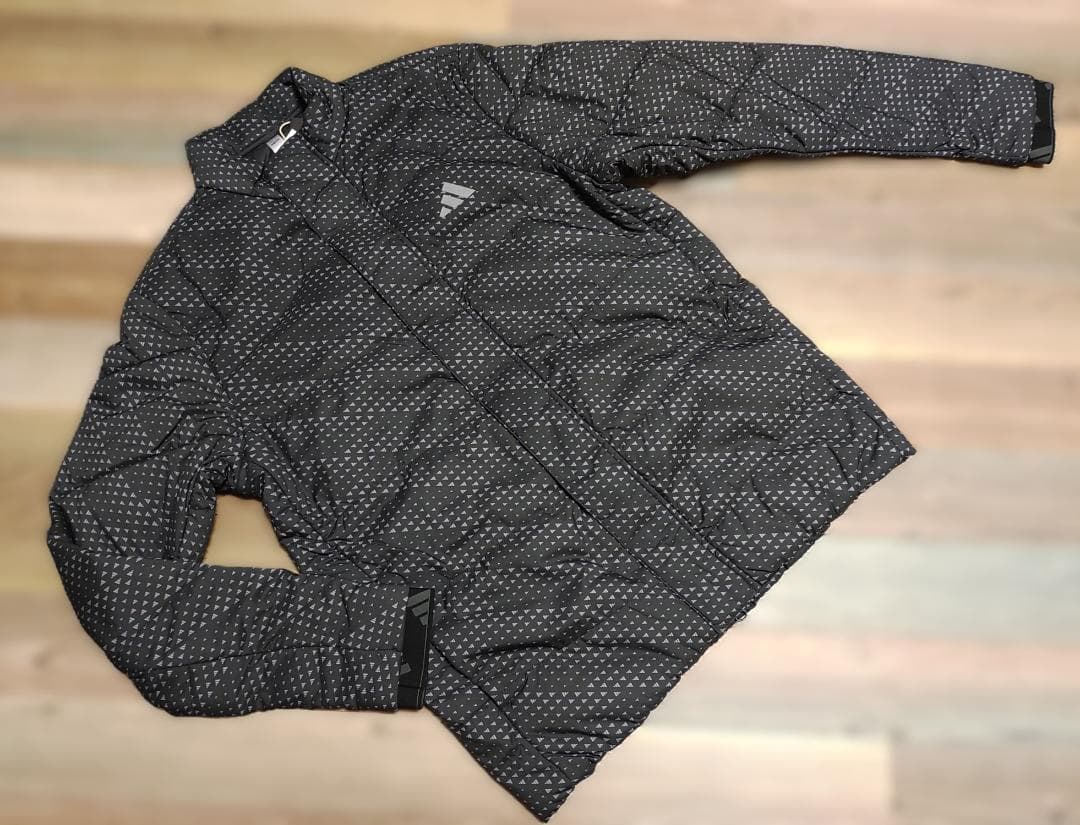 XL⛳️アディダス⭐adidas GOLF BOS総柄 保温中わたジャケット 黒