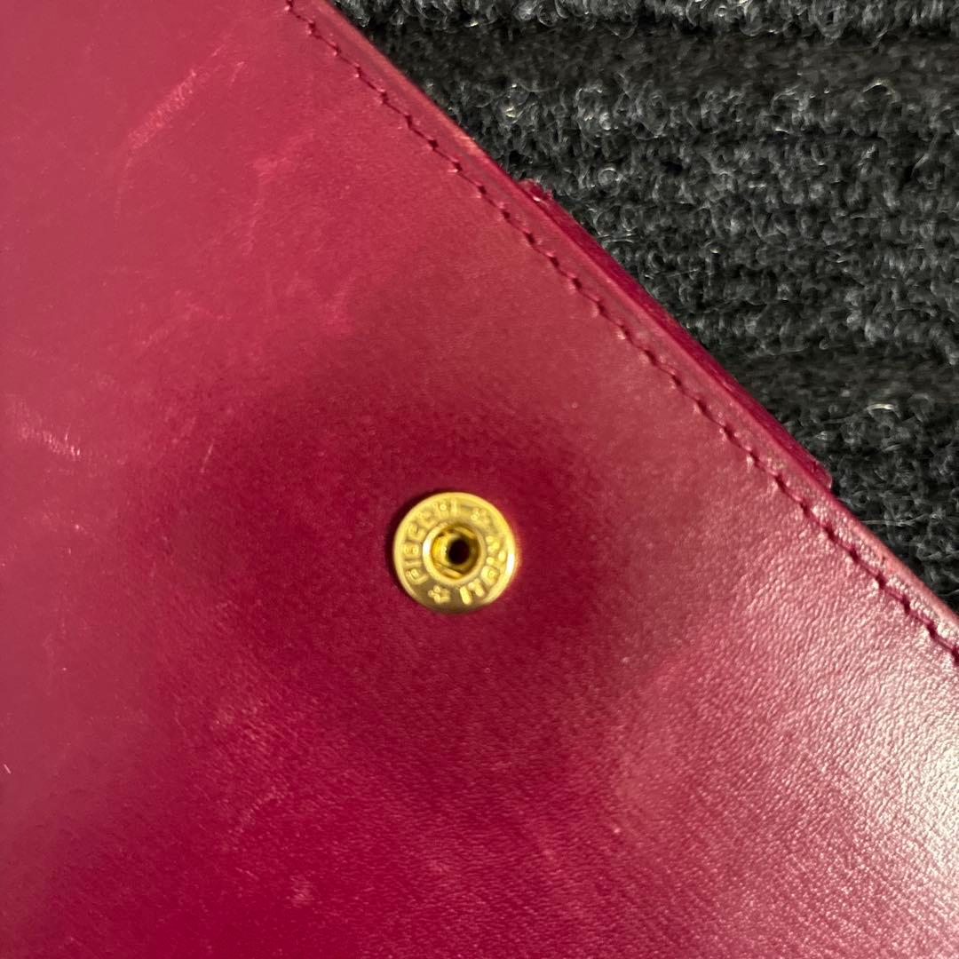 セリーヌCELINE 二つ折り財布 ボルドー がま口 レザー 折財布 希少 美品