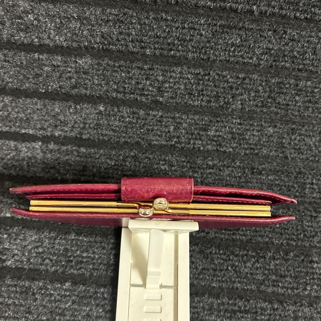セリーヌCELINE 二つ折り財布 ボルドー がま口 レザー 折財布 希少 美品