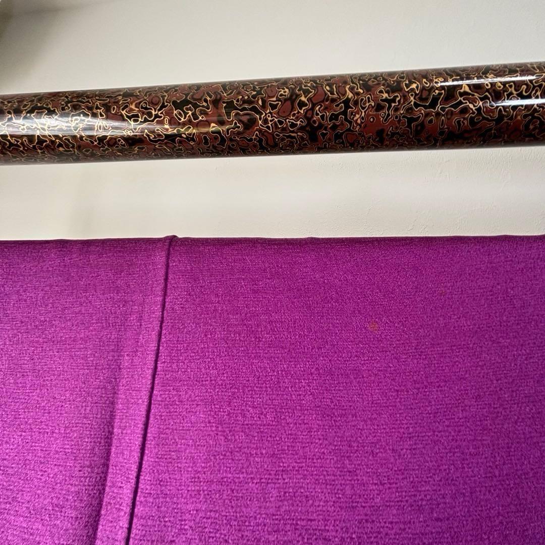 超美品　正絹　振袖　成人式　現代　着物　紫　草野一騎　作家物　花紋　158裄65