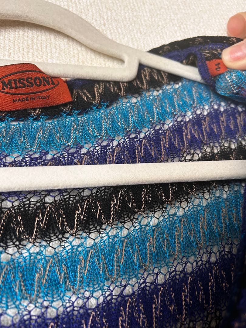MISSONI ストライプ Vネック 長袖ワンピース