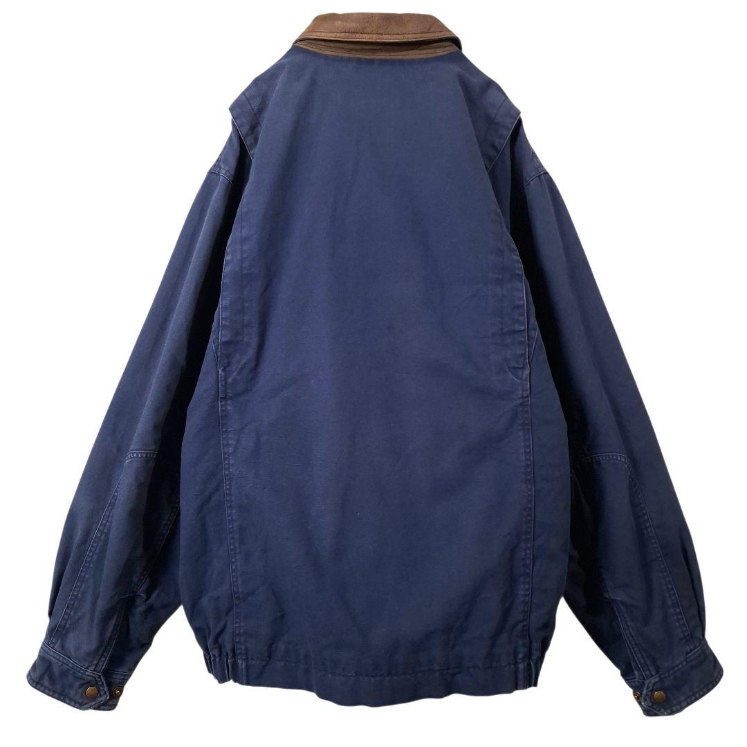 90s LANDS´END ランズエンド 襟レザー ダックジャケット L