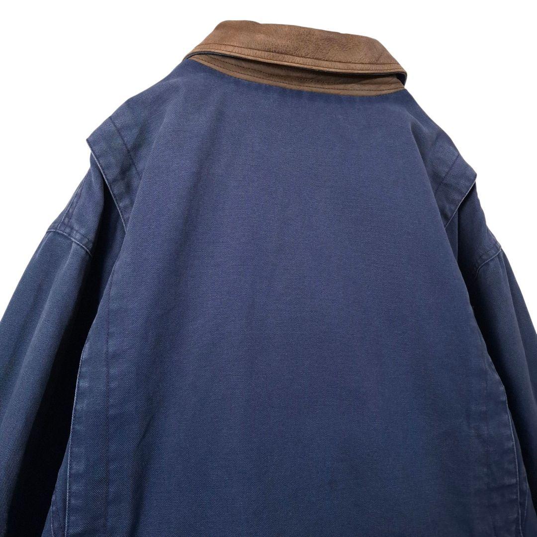 90s LANDS´END ランズエンド 襟レザー ダックジャケット L
