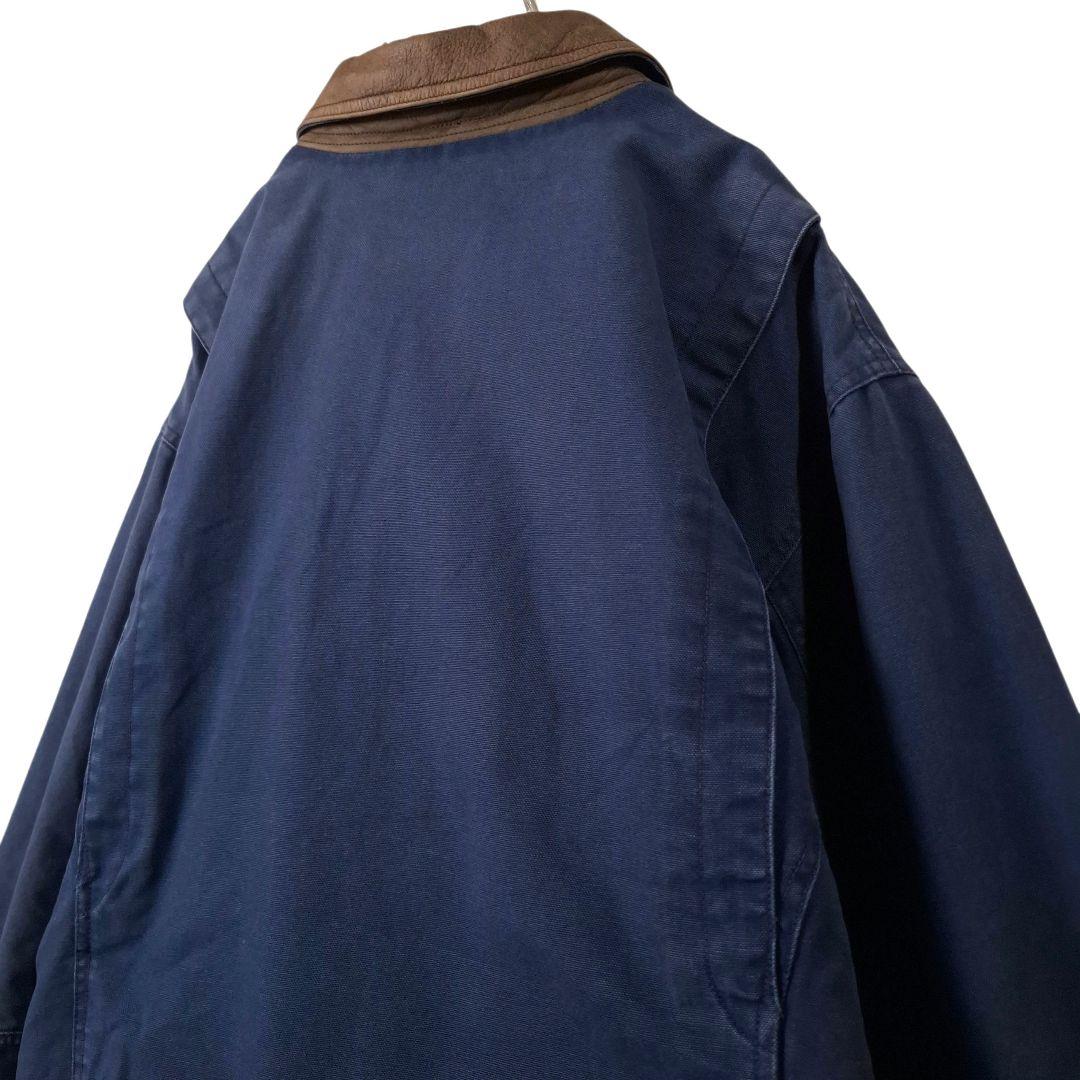 90s LANDS´END ランズエンド 襟レザー ダックジャケット L