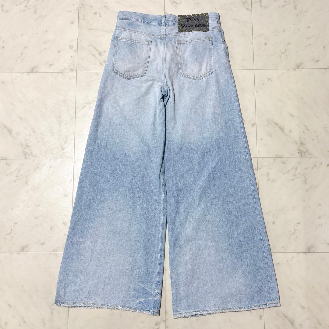 R.H.VINTAGE ロンハーマン ワイドデニム ウォッシュ加工 ライトブルー