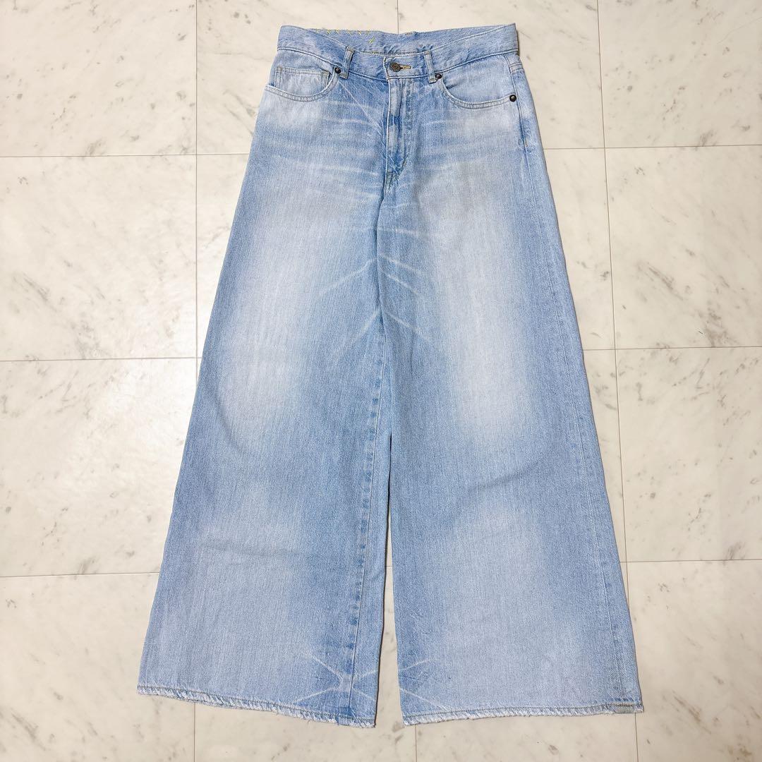 R.H.VINTAGE ロンハーマン ワイドデニム ウォッシュ加工 ライトブルー