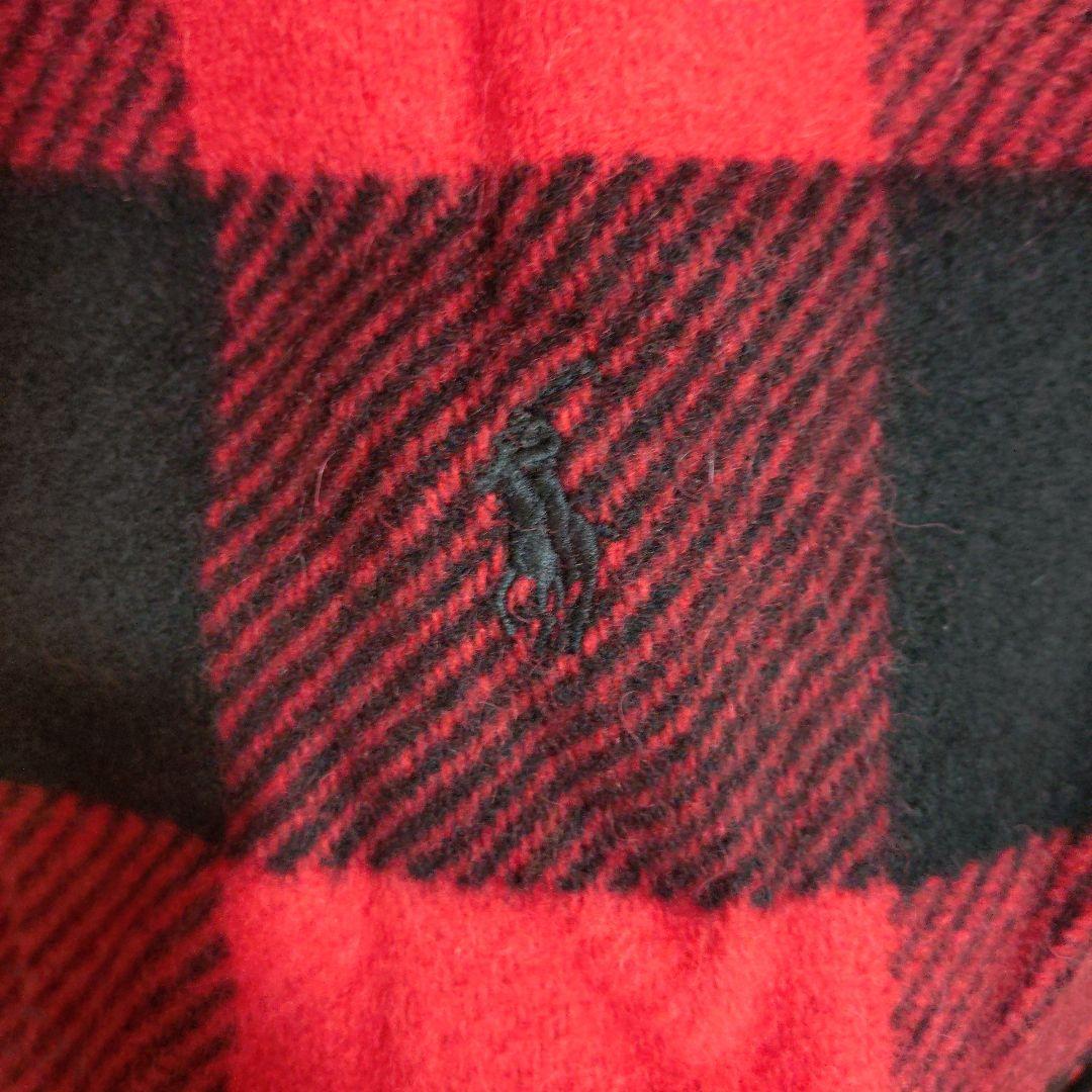 【再値下げ】（未使用）Polo Ralph Lauren 赤黒チェックストール