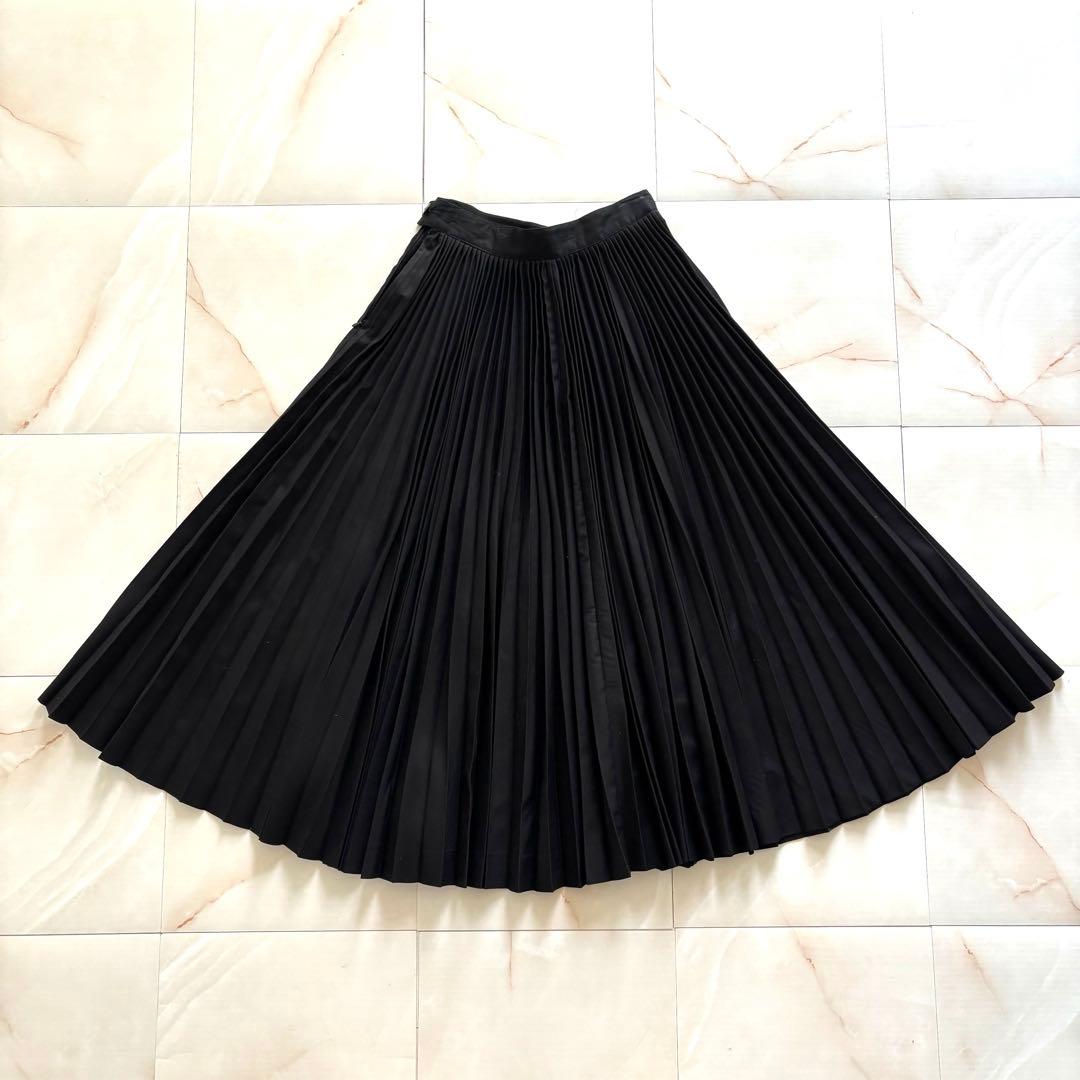 ISSEY MIYAKE プリーツ ロングスカート ブラック S