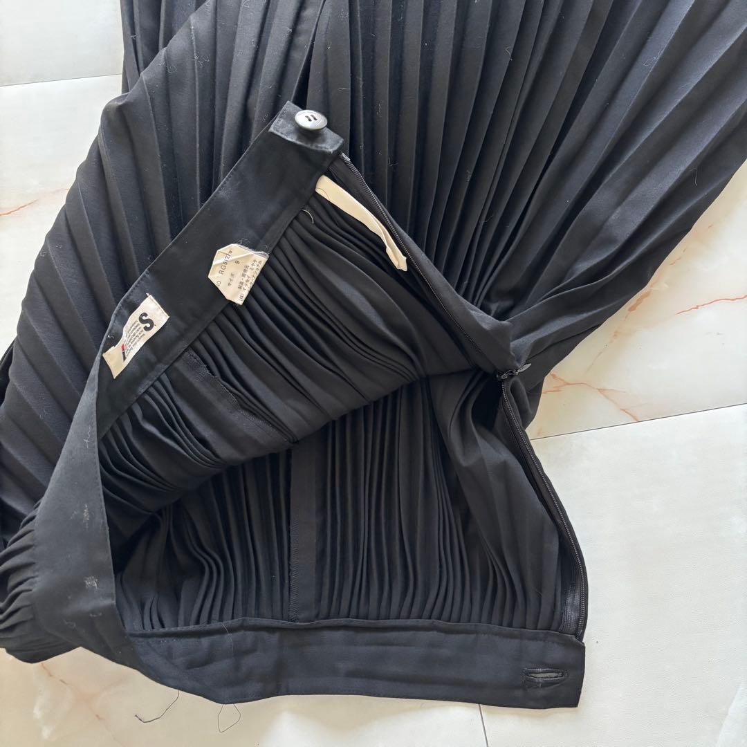 ISSEY MIYAKE プリーツ ロングスカート ブラック S
