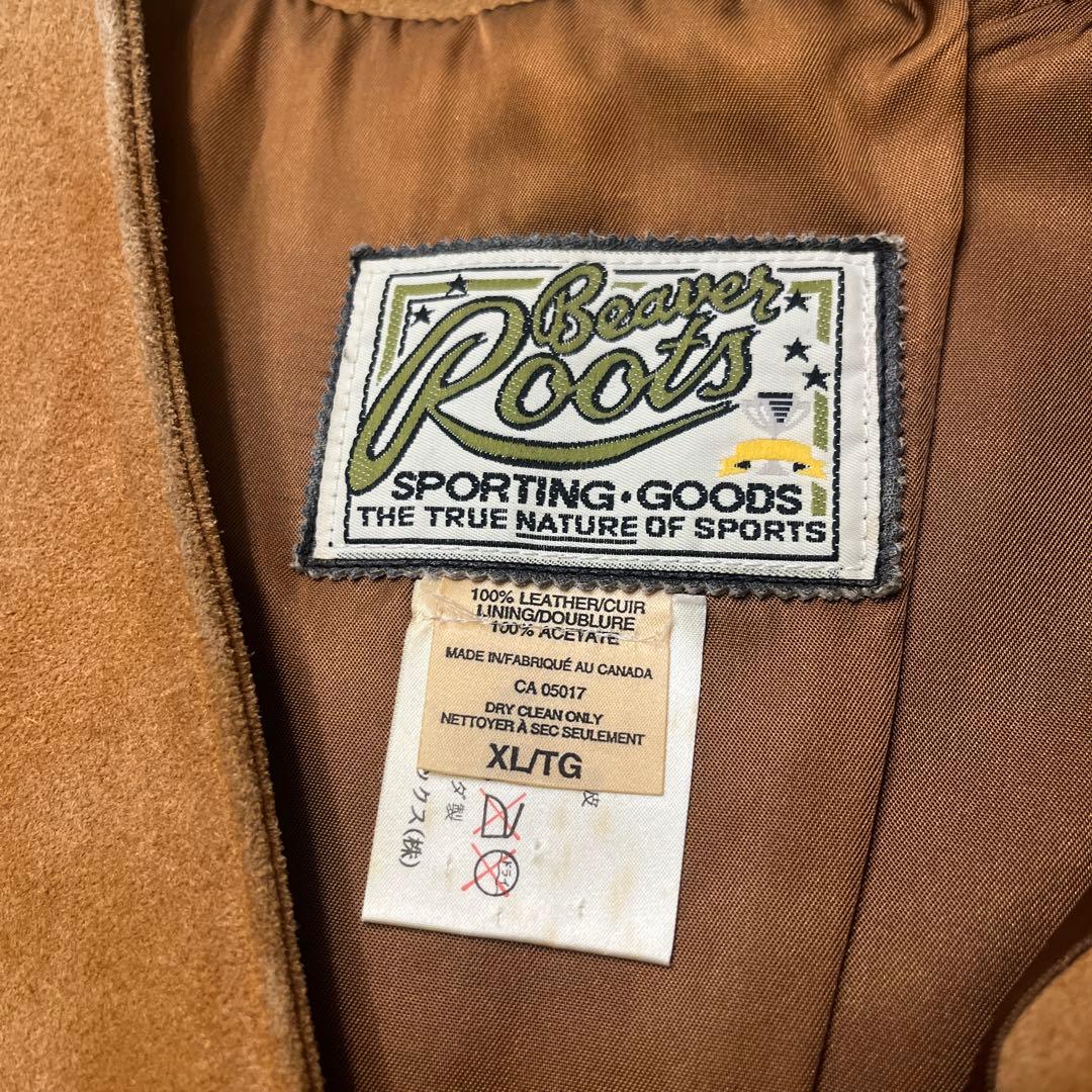 90s BEAVER ROOTS ビーバールーツ 牛革 スエード ベスト