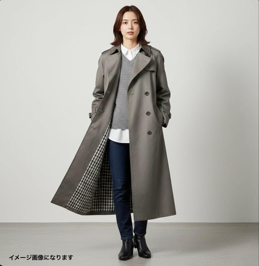 【美品✨希少色 XL】アクアスキュータム ロングトレンチコート Aqua5
