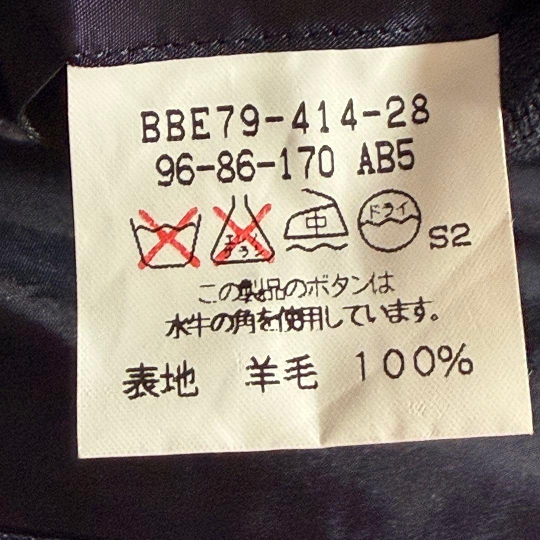 美品 バーバリー 紺ブレ 刻印金ボタン ネイビー シングル 裏地シャドーホース