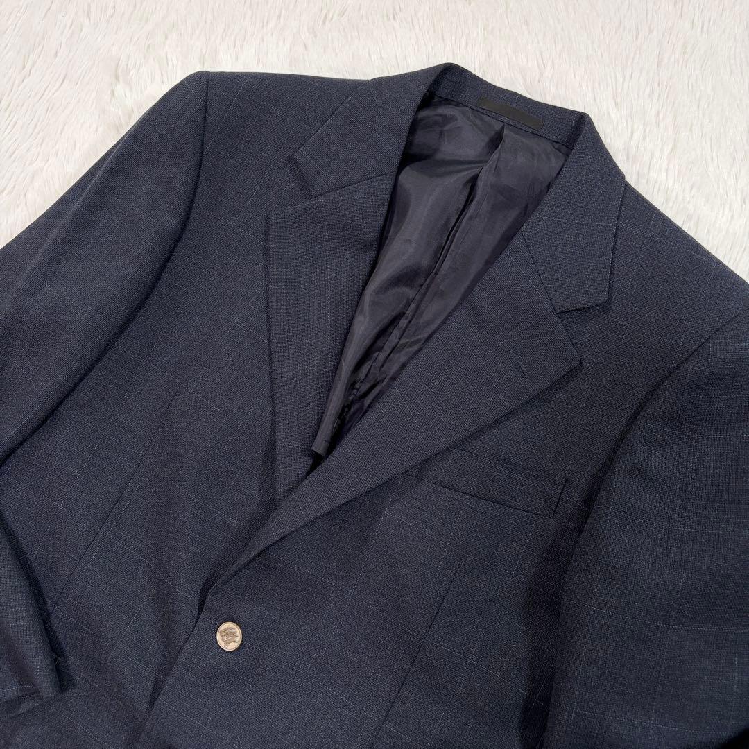 美品 バーバリー 紺ブレ 刻印金ボタン ネイビー シングル 裏地シャドーホース