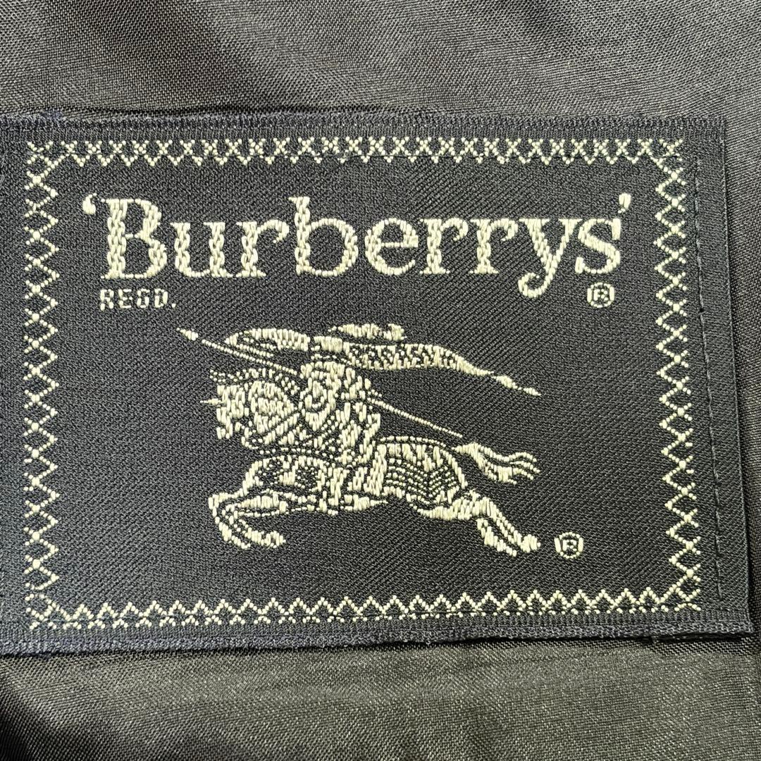 美品 バーバリー 紺ブレ 刻印金ボタン ネイビー シングル 裏地シャドーホース