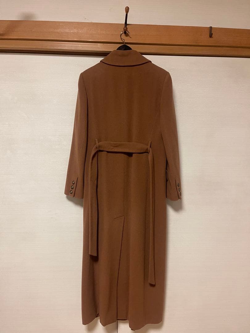   カシミヤロングコート マキシ丈 比翼