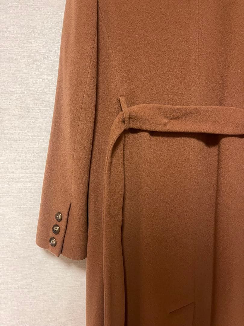   カシミヤロングコート マキシ丈 比翼
