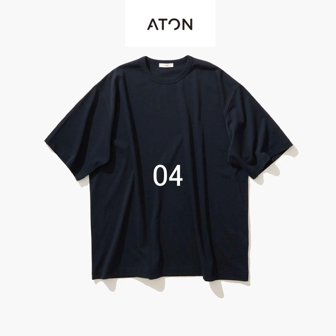 トップス ATON/26SS DRY COTTON JERSEY T-SHIRT NAVY