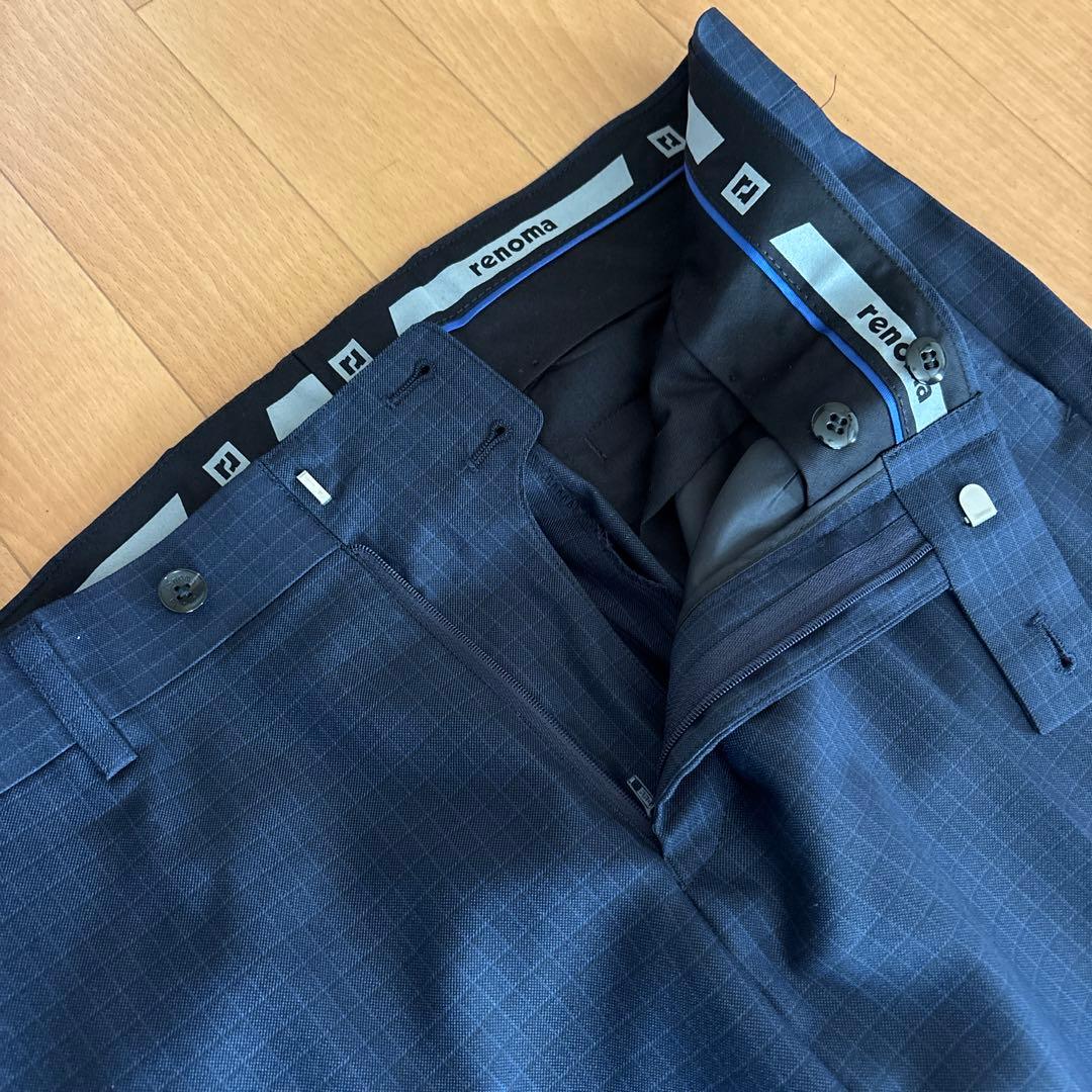 renoma HOMME レノマ　ネイビー スーツ　AB5 チェック