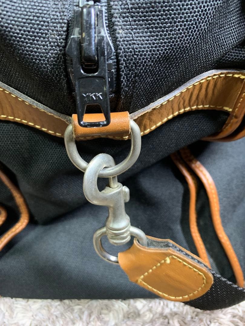 極美品　LANCEL ブラック　キャンバス　レザー　ボストンバッグ　特大サイズ