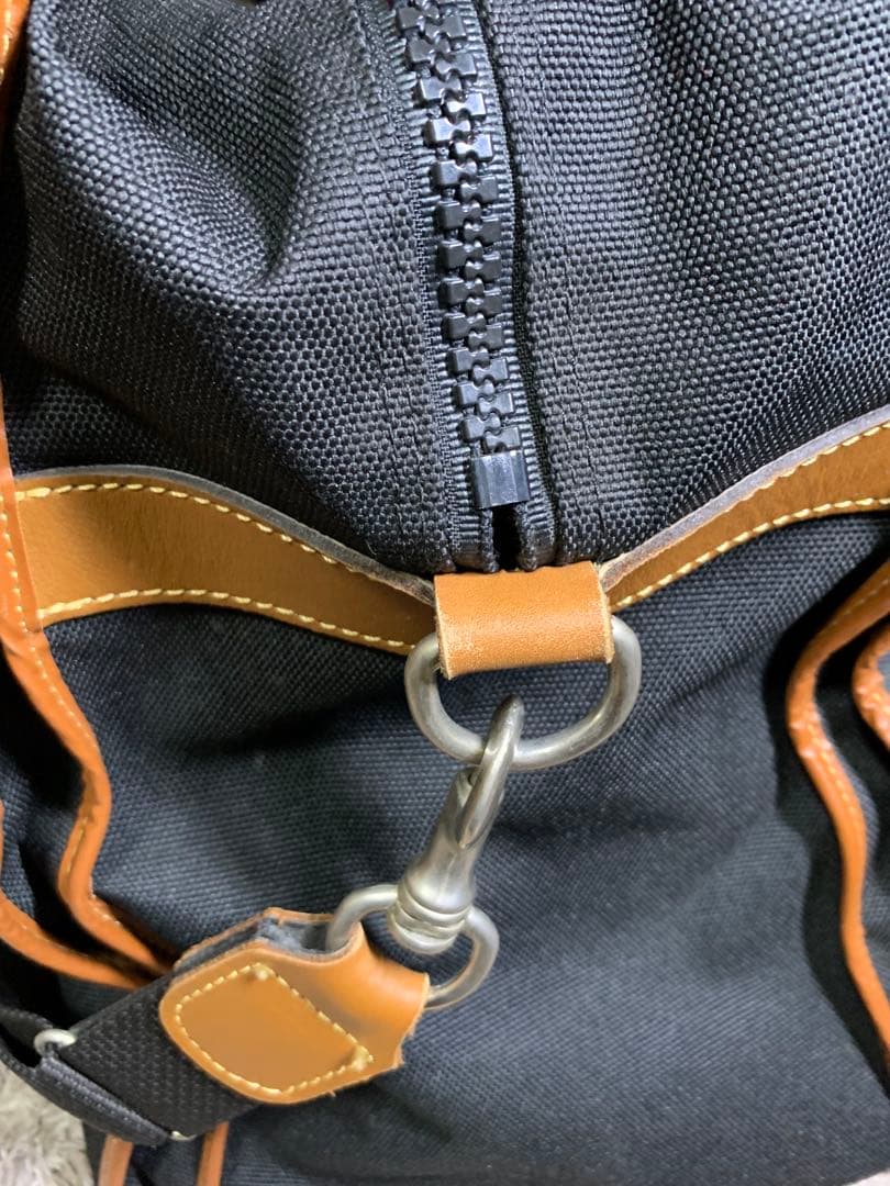 極美品　LANCEL ブラック　キャンバス　レザー　ボストンバッグ　特大サイズ