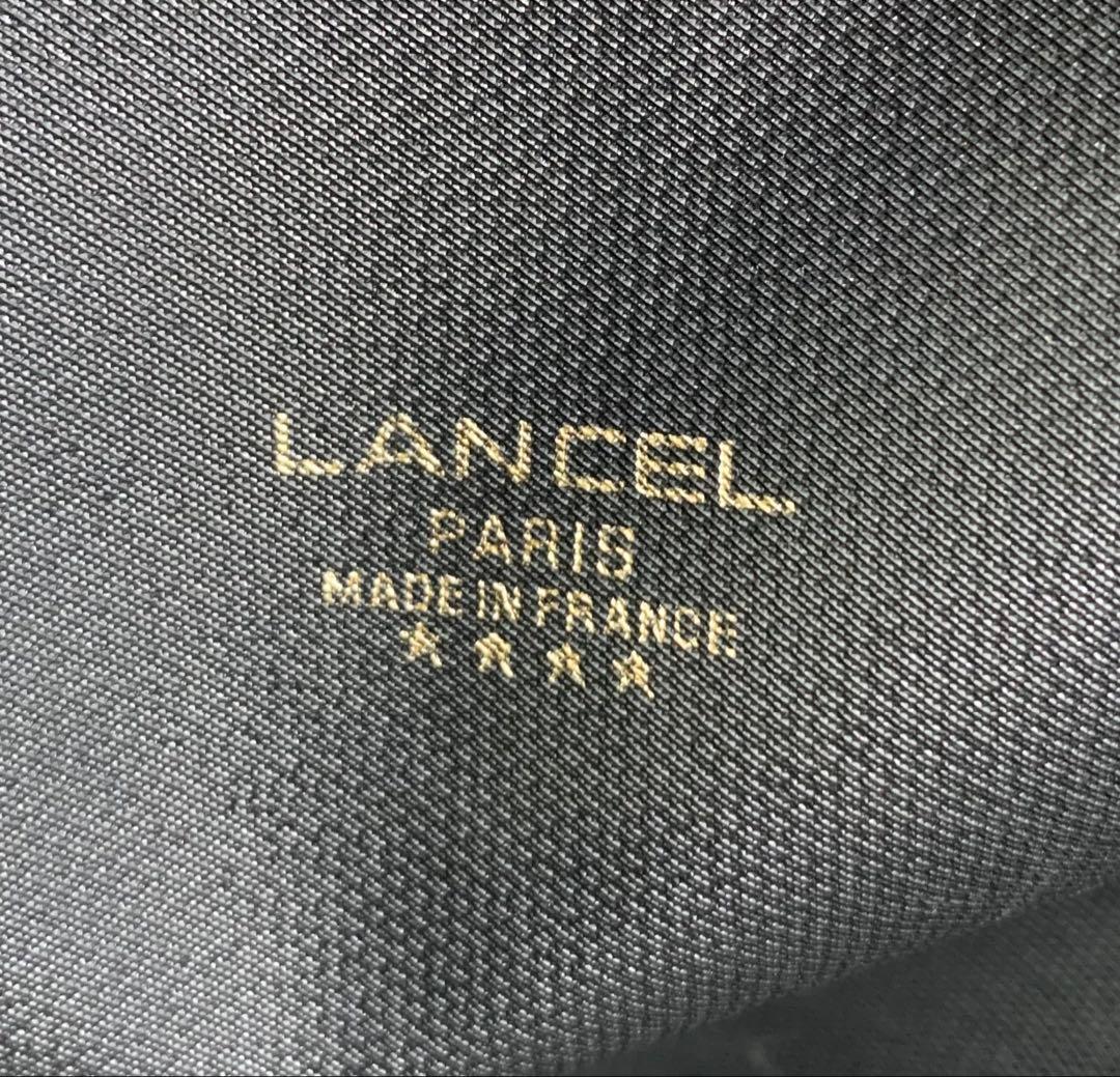 極美品　LANCEL ブラック　キャンバス　レザー　ボストンバッグ　特大サイズ