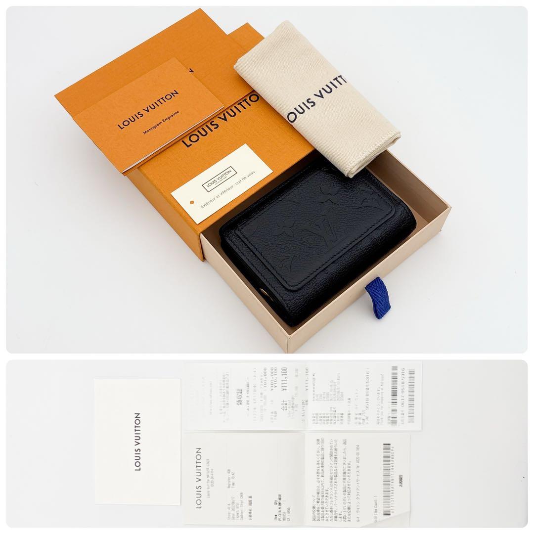 【領収書付き】現行モデル ルイヴィトン アンプラント クレア 黒 二つ折り財布