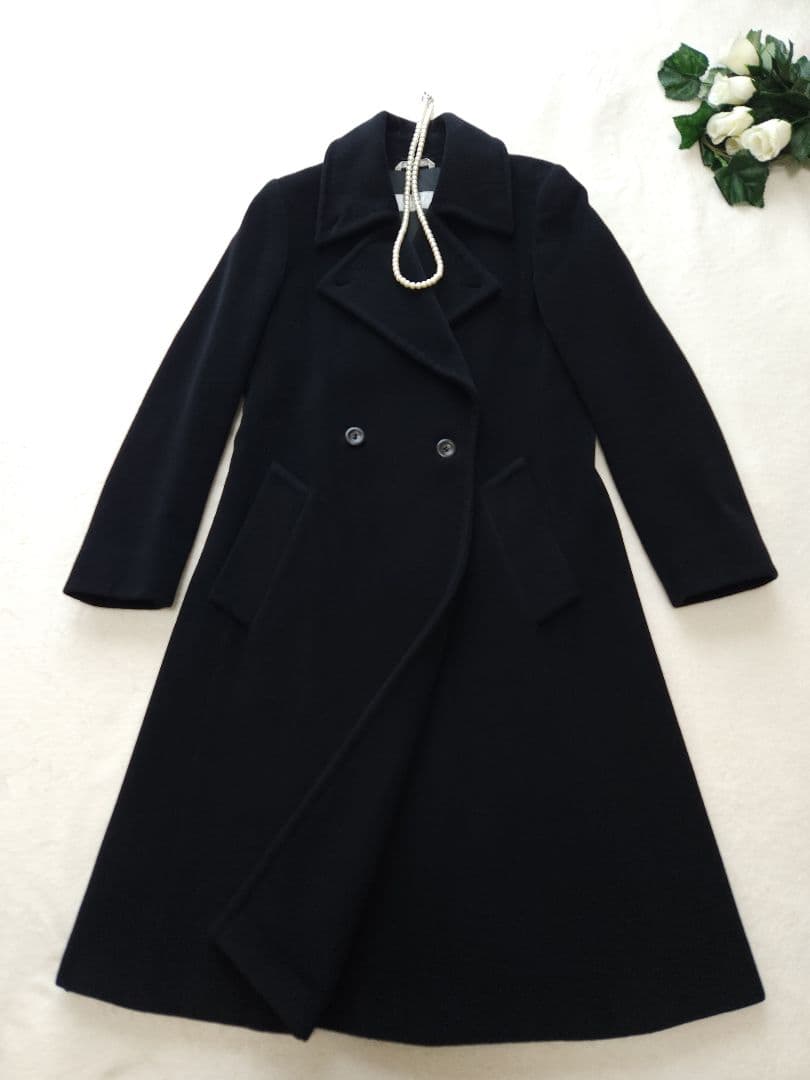 MaxMara 高級ロングコート 26万 アンゴラ ブラック　秋冬～春先迄