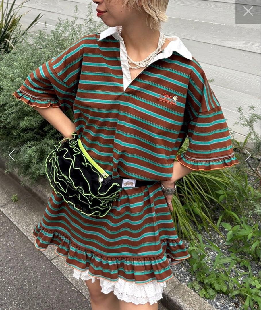 【新品】HELLO.SANFRANCISCO/ロゴ刺繍ラガーシャツチュニック