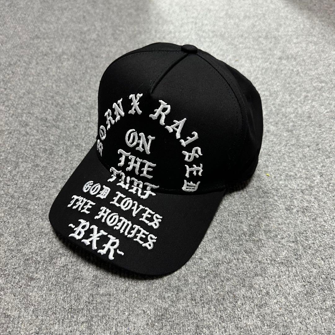 BORN X RAISED フル刺繍ベースボールキャップ 黒